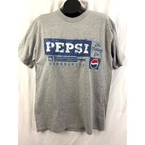 Vintage 90s Pepsi Generation Graphic T Shirt Gray Large NWT